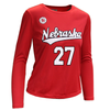 Girls' Nebraska Huskers Youth Harper Murray Longsleeve Jersey - #27 RED