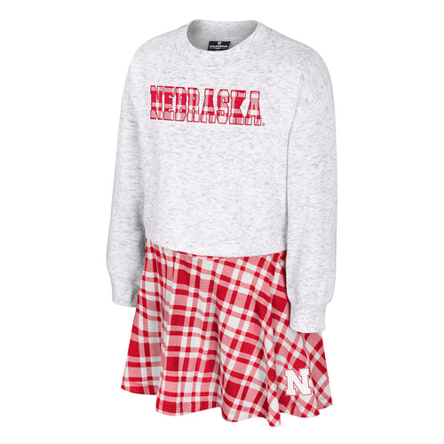 Girls' Nebraska Huskers Youth Marceline Plaid Set - NEBRASKA