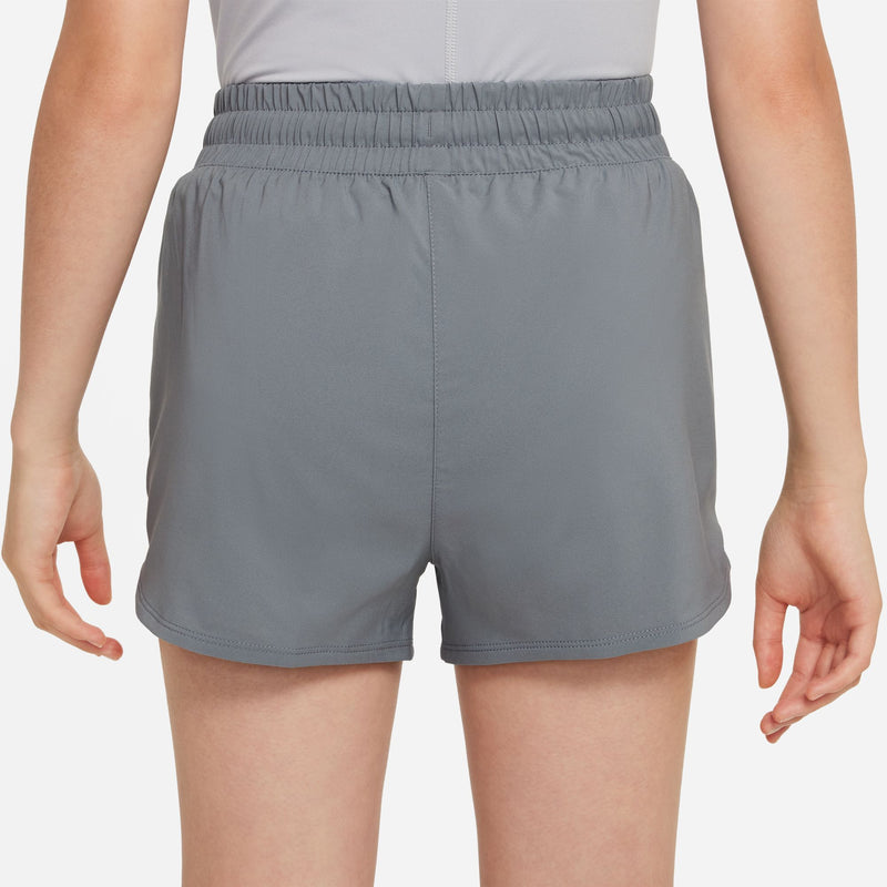 Girls' Nike Yourth Dri-FIT One Woven High-Waisted Short - 084 - GREY