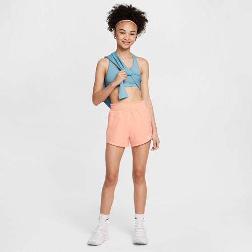 Girls' Nike Yourth Dri-FIT One Woven High-Waisted Short - 844 - APRICOT