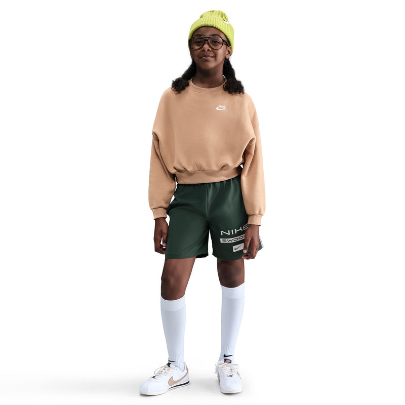 Girls' Nike Youth Boxy Fleece Sweatshirt - 200 - HEMP