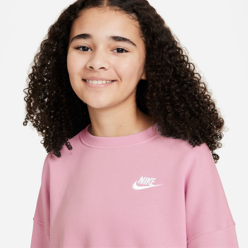 Girls' Nike Youth Boxy Fleece Sweatshirt - 690 - SOFT PINK