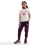 Girls' Nike Youth Club Fleece High-Waisted Fitted Pant - 610 - BORDEAUX