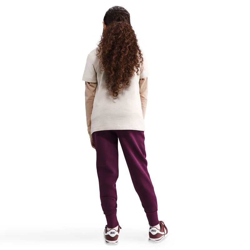 Girls' Nike Youth Club Fleece High-Waisted Fitted Pant - 610 - BORDEAUX