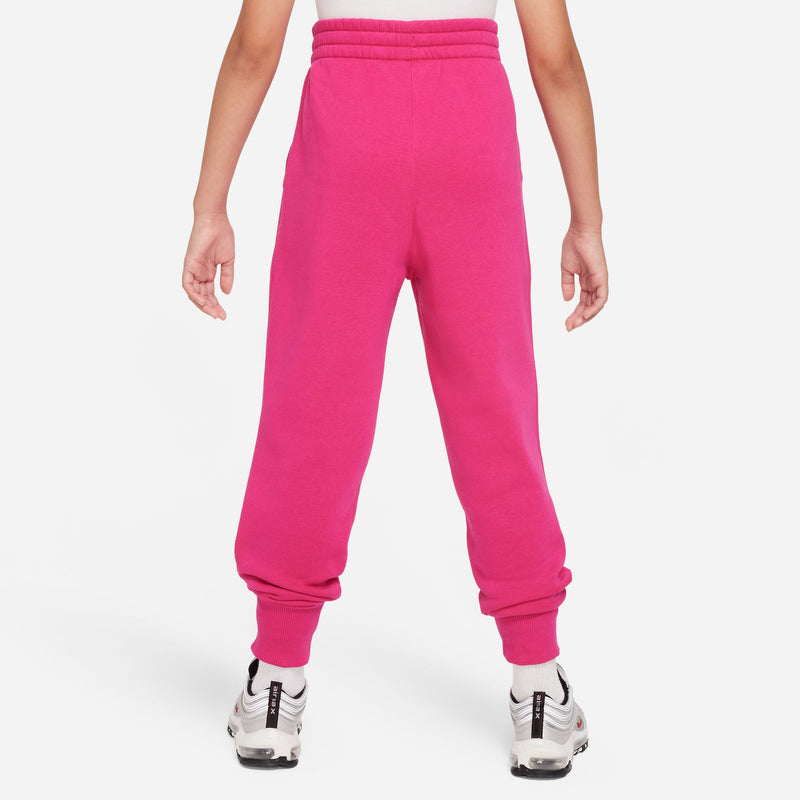 Girls' Nike Youth Club Fleece High-Waisted Fitted Pant - 615 - FIRE PINK