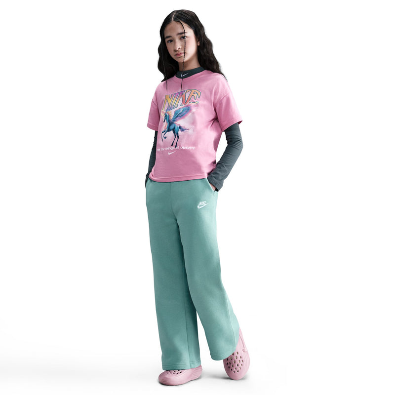 Girls' Nike Youth Club Fleece Wide-Leg Pant - 017 - CANNON BLUE