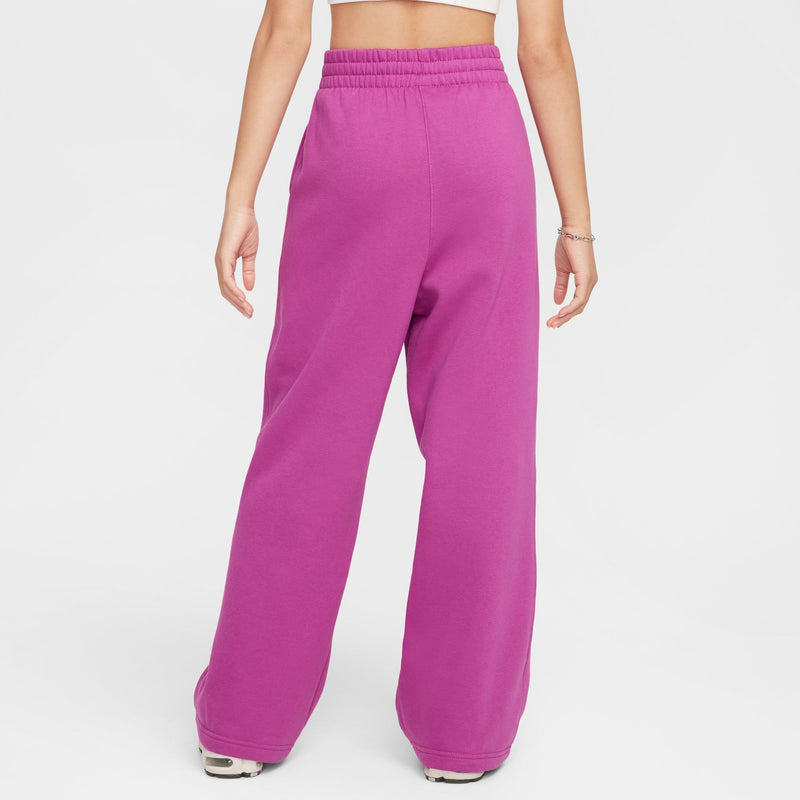 Girls' Nike Youth Club Fleece Wide-Leg Pant - 518 - HOT FUCHSIA