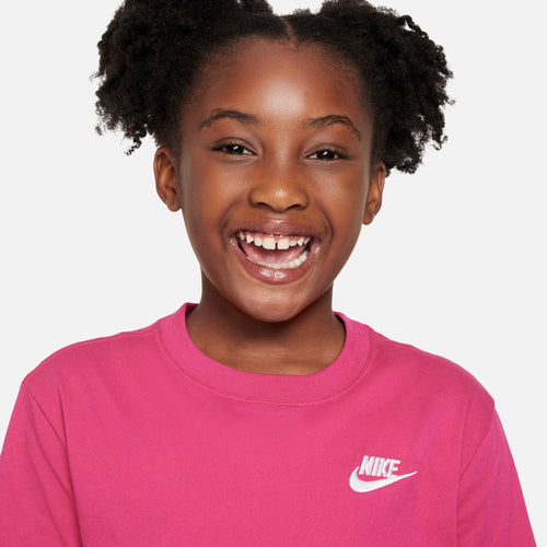 Girls' Nike Youth Logo T-Shirt - 615 - FIRE PINK