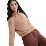 Girls' Nike Youth Long-Sleeve Sportswear Club Fleece 1/2 Zip  - 200 - HEMP