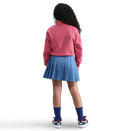 Girls' Nike Youth Long-Sleeve Sportswear Club Fleece 1/2 Zip  - 634 - SWEET BEET