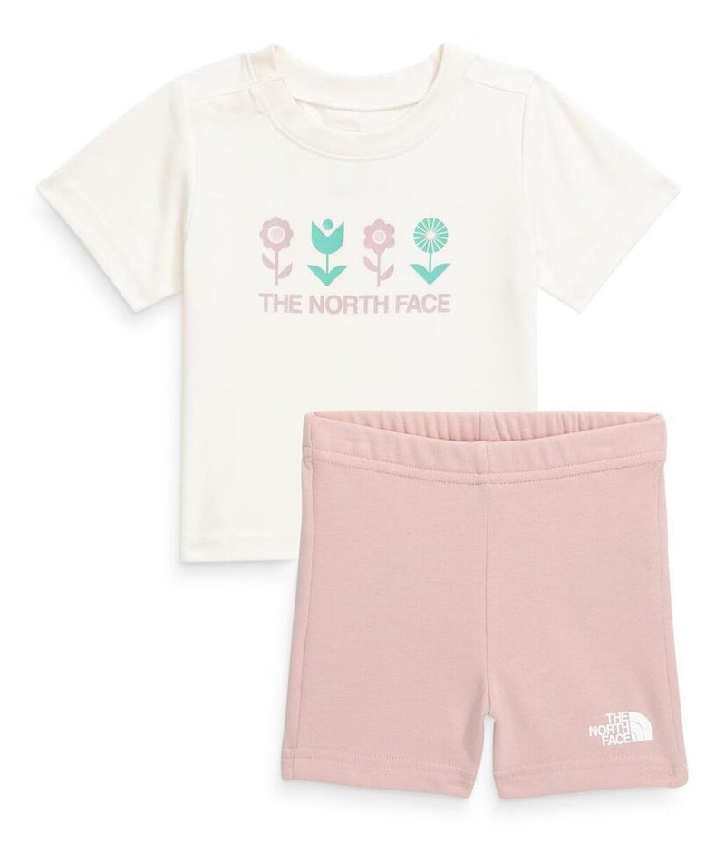 Girls' The North Face Infant Cotton Summer Short 2-Piece Set - BQZ WHT