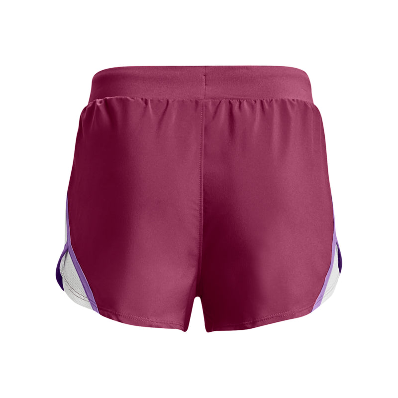 Girls' Under Armour Fly By Short - 635 - CHARGED CHERRY