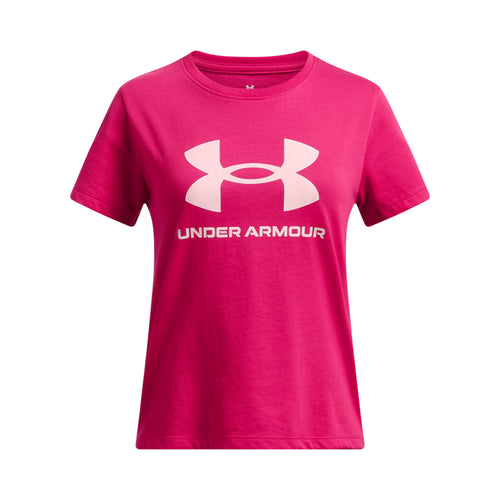 Girls' Under Armour Youth Big Logo T-Shirt - 681 - SHADED FUCHSIA