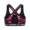 Girls' Under Armour Youth Crossback Mid Printed Sports Bra - 682 - FLUO PINK