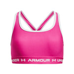 Girls' Under Armour Youth Crossback Mid Solid Sports Bra - 652