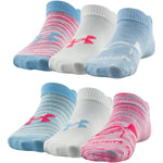 Girls' Under Armour Youth Essential No Show 6-Pack Socks - 432/442