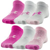 Girls' Under Armour Youth Essential No Show 6-Pack Socks - 677/676