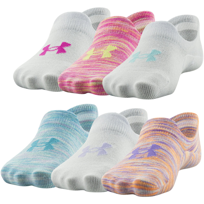 Girls' Under Armour Youth Essential Ultra Low Tab 6-Pack Socks - 963/515