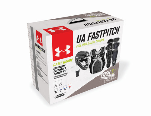 Girls' Under Armour Youth Fast Pitch Victory Catching Kit (Ages 9-12) - BLACK