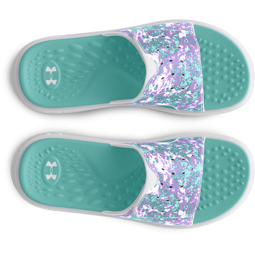 Girls' Under Armour Youth Ignite Pro Graphic Slide Sandal - 101 - GREY