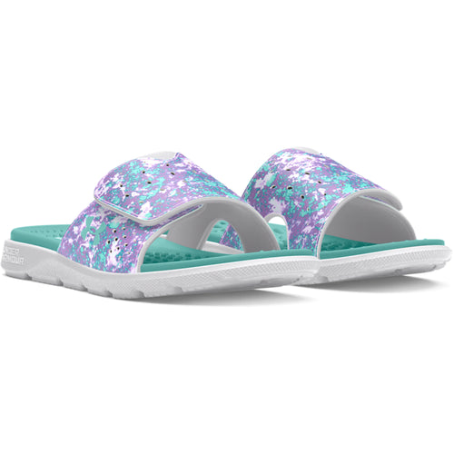 Girls' Under Armour Youth Ignite Pro Graphic Slide Sandal - 101 - GREY