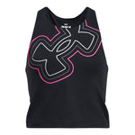 Girls' Under Armour Youth Motion Branded Crop Tank Top - 001 - BLACK