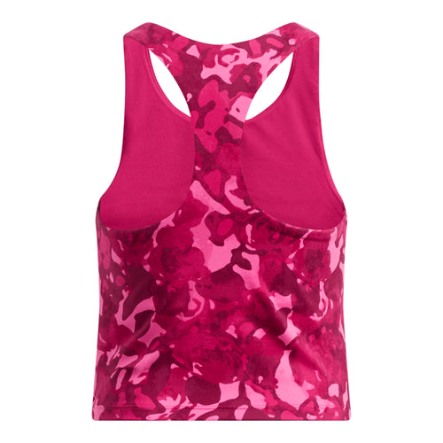 Girls' Under Armour Youth Motion Printed Crop Tank Top - 681 - SHADED FUCHSIA