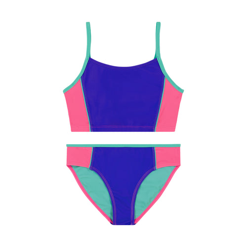 Girls' Under Armour Youth Piping Color Block 2-Piece Swimsuit - 950-PC