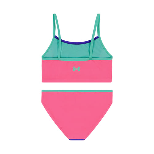 Girls' Under Armour Youth Piping Color Block 2-Piece Swimsuit - 950-PC