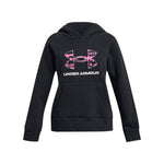 Girls' Under Armour Youth Rival Big Logo Print Hoodie - 002 - BLACK