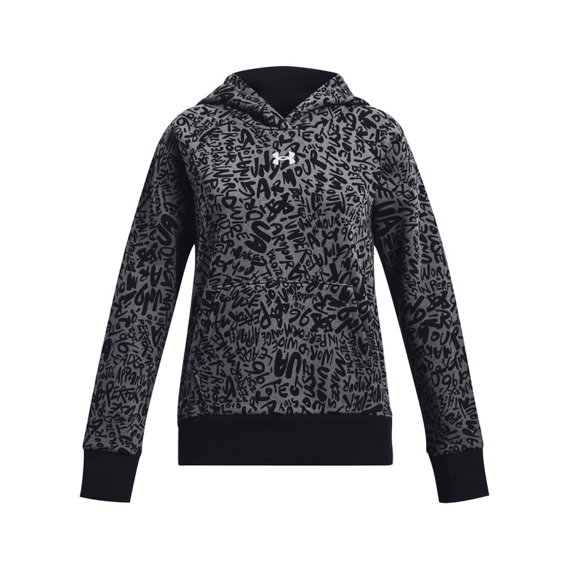 Girls' Under Armour Youth Rival Fleece Printed Hoodie - 001 - BLACK