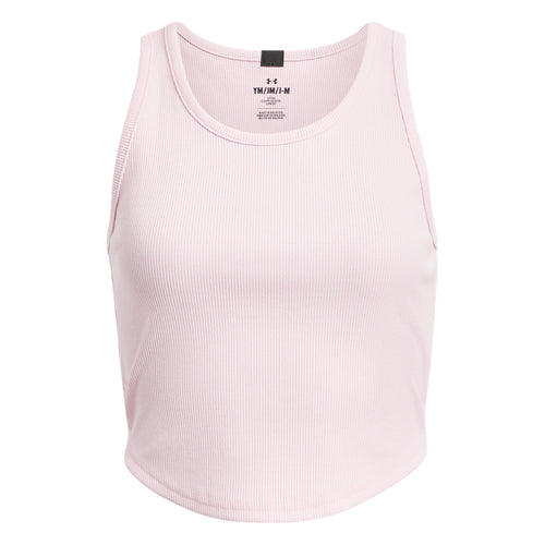 Girls' Under Armour Youth Rival Rib Tank Top - 647 - PRIME PINK