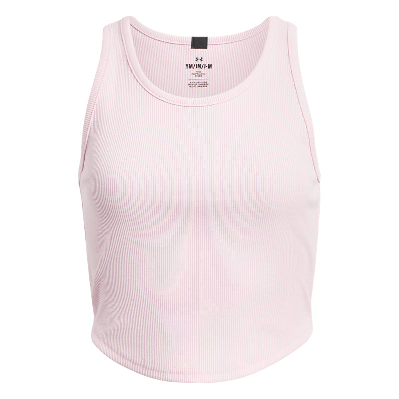 Girls' Under Armour Youth Rival Rib Tank Top - 647 - PRIME PINK