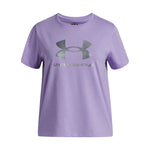 Girls' Under Armour Youth Rival Shimmer T-Shirt - 538 - PURPLE CREST