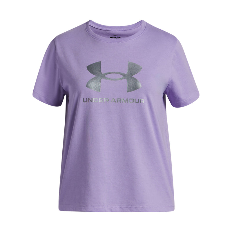 Girls' Under Armour Youth Rival Shimmer T-Shirt - 538 - PURPLE CREST