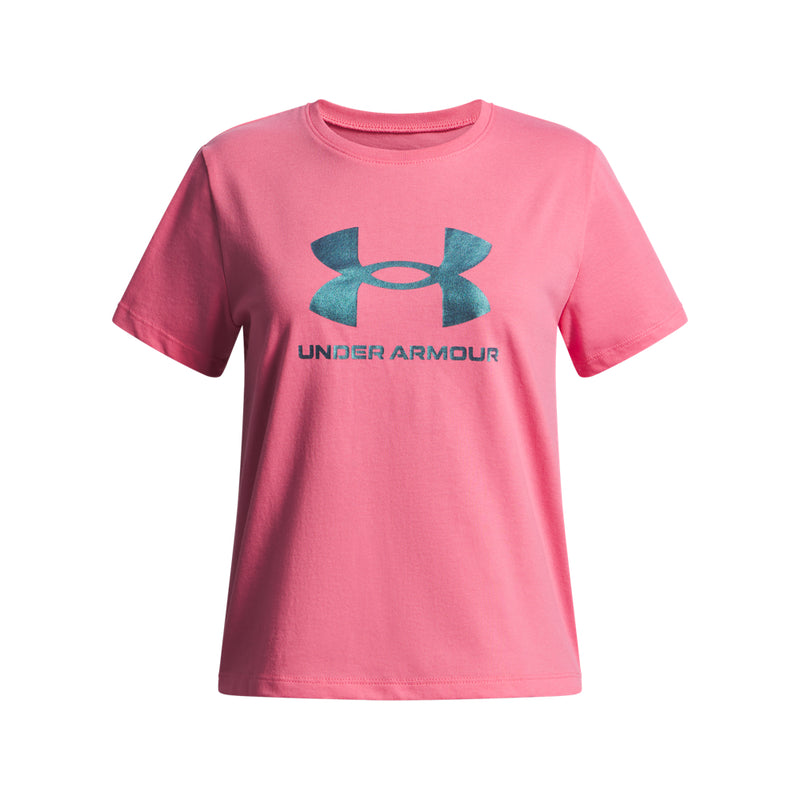 Girls' Under Armour Youth Rival Shimmer T-Shirt - 672 - PINK