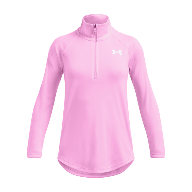 Girls' Under Armour Youth Tech 1/4 Zip - 638 - STELLAR PINK