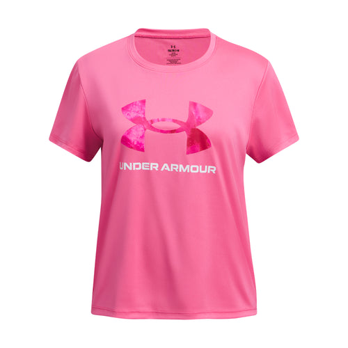 Girls' Under Armour Youth Tech Big Logo T-Shirt - 672 - SUPER PINK