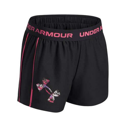 Girls' Under Armour Youth Tech Play Up Logo Short - 002 - BLACK