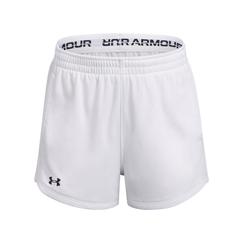 Girls' Under Armour Youth Tech Play Up Mesh Short - 100 - WHITE