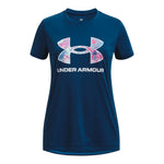 Girls' Under Armour Youth Tech Print Fill Big Logo T-Shirt - 426