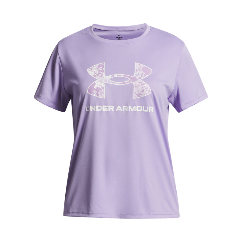 Girls' Under Armour Youth Tech Print Fill T-Shirt - 538 - PURPLE CREST