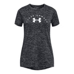 Girls' Under Armour Youth Tech Twist Arch Big Logo Tee - 003 - BLACK