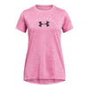 Girls' Under Armour Youth Tech Twist Arch Big Logo Tee - 659 - PINK EDGE