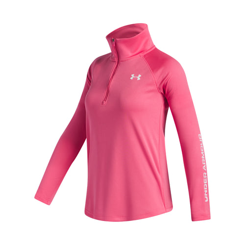 Girls' Under Armour Youth Tech Wordmark 1/4 Zip - 672