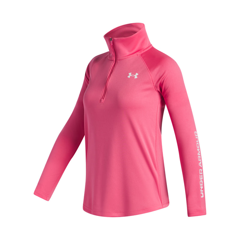 Girls' Under Armour Youth Tech Wordmark 1/4 Zip - 672