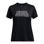Girls' Under Armour Youth Tech Wordmark T-Shirt - 001 - BLACK