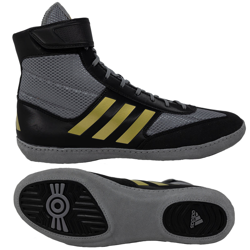 Men's Adidas Combat Speed 5 Wrestling Shoes - GREY/BLACK