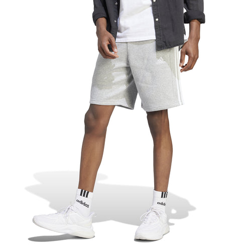 Men's Adidas Essentials Fleece 3-Stripes Shorts - GREY