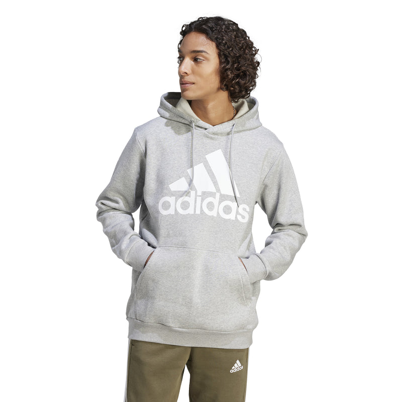 Men's Adidas Essentials Fleece Big Logo Hoodie - GREY